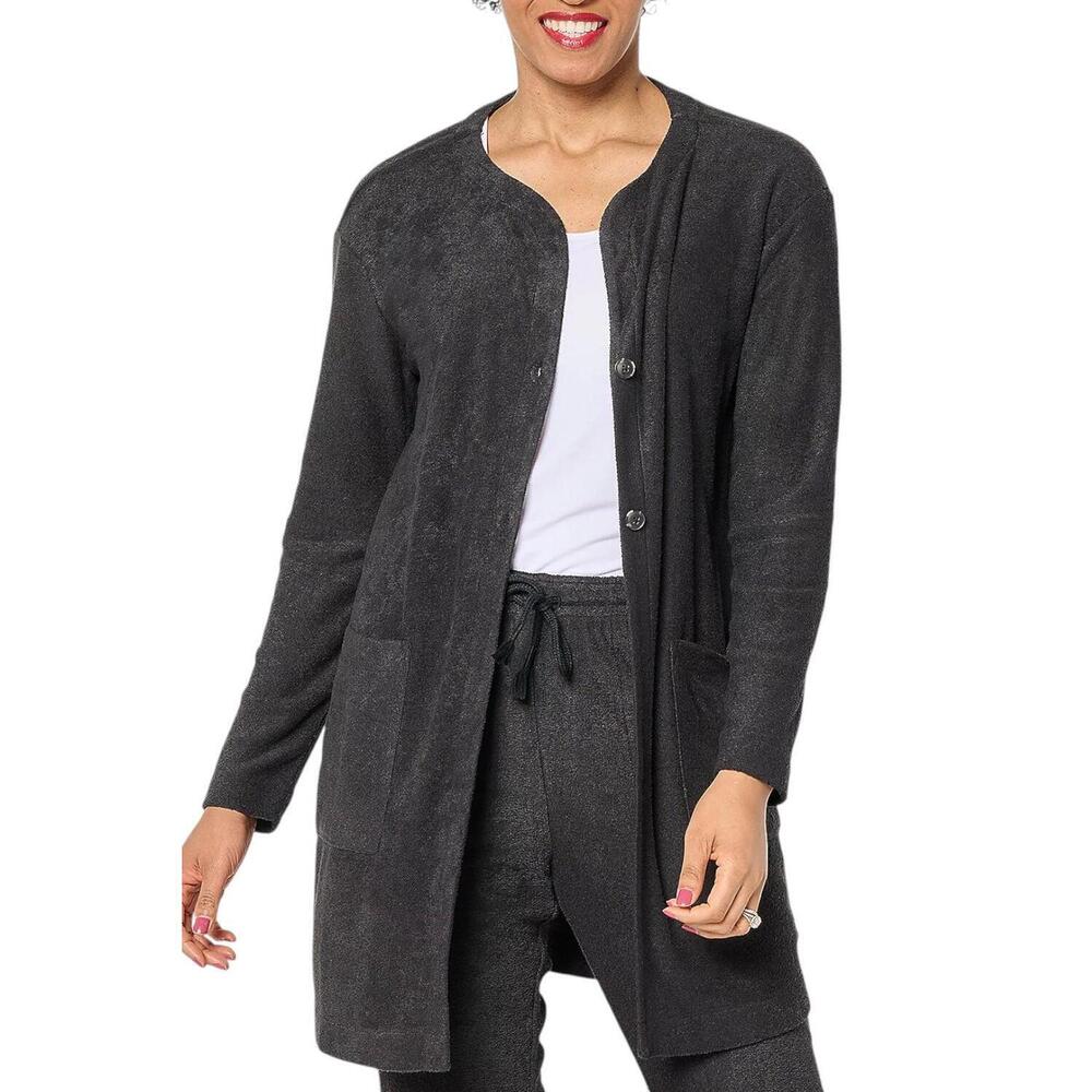 Modern Soul Women's Comfort Soul Terry Cardigan Black - Regular